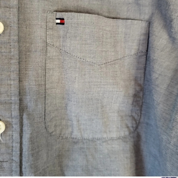 Tommy Hilfiger Gray Long Sleeve Collared Button Down Shirt Men's Sz. XXL NWT - Picture 3 of 7